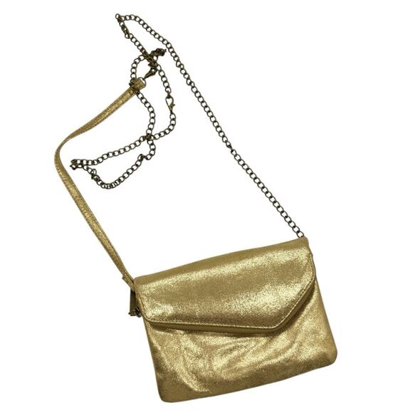 HOBO Daria Convertible Clutch Cross-Body Handbag Gold - Small - Formal Cocktail - Picture 1 of 13